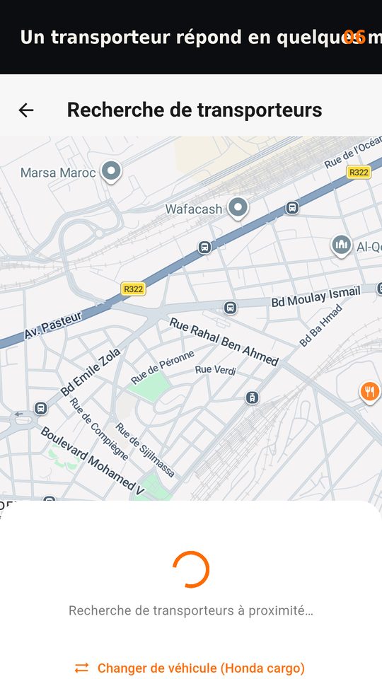 Recherche de transporteurs à proximité